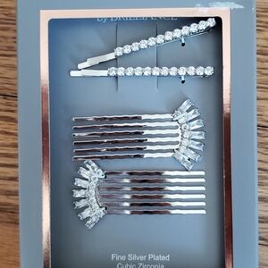 Believe By Brilliance Fine Silver Plated Cubic Zirconia Hair‎ Accessories New